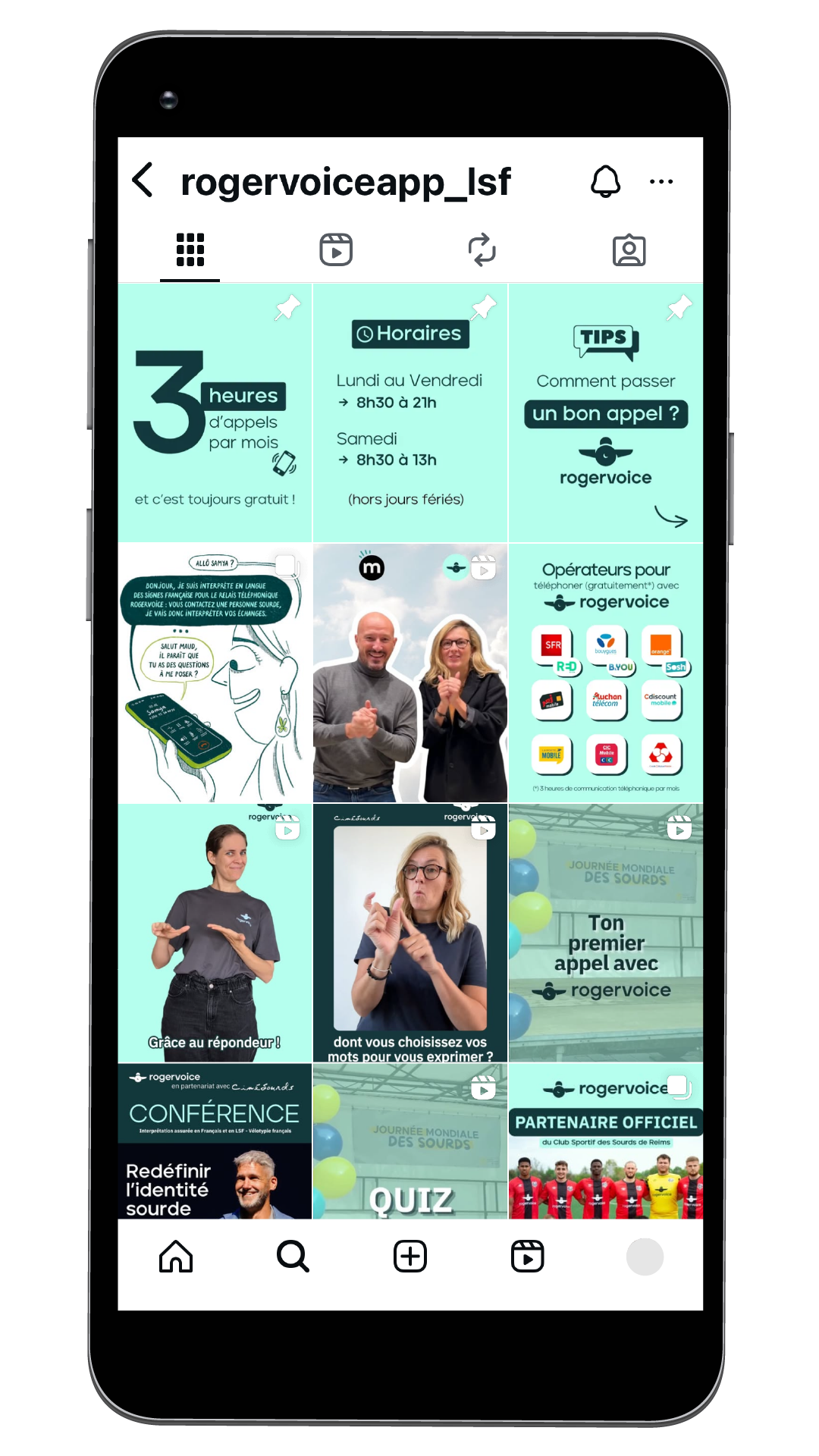 Rogervoice sur Instagram sur iphone